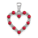 Rhodium Over 14k White Gold Diamond and Red Ruby Heart Pendant