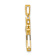 14K Two-tone Gold  Diamond Fleur-De-Lis Cross Pendant
