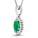 1.10ctw 14K White Gold Zambian Emerald and White Diamond Pendant with 18
inch Cable Chain