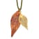 Iridescent Copper and 24k Yellow Gold Dipped Double Evergreen Leaf Necklace