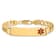 14k Yellow Gold Medical Red Enamel Curb Link ID Bracelet