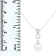 White Cultured Freshwater Pearl and Diamond 14K White Gold Pendant 8-8.5mm