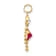 10k Yellow Gold Red Ruby Simulant July Birthstone and Clear Cubic
Zirconia Girl Charm