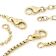 Box, Bead and Rolo Chain Bracelet Set Of 3 In 18K Gold Over Bronze