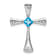 Rhodium Over 14k White Gold Blue Topaz and Diamond Cross Chain Slide Pendant