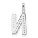 14K White Gold Diamond Letter N Initial Pendant