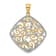 14k Yellow Gold and Rhodium Over 14k Yellow Gold Diamond-Cut Filigree
Swirl Pendant