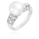 9-10mm White Cultured Freshwater Pearl 14K White Gold Ring