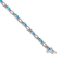 Rhodium Over 14k White Gold Diamond and Blue Topaz Bracelet