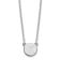 Rhodium Over Sterling Silver Tiny Circle Block Letter K Initial Necklace