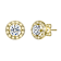 CZ Halo Stud Earrings In 14K Gold Over Brass