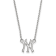 Rhodium Over Sterling Silver MLB LogoArt New York Yankees Pendant Necklace
