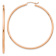 14k Rose Gold 2 1/16" Polished Tube Hoop Earrings