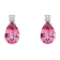 6x4mm Pear Shape Pink Topaz with Diamond Accents 14k White Gold Stud Earrings