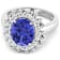 4.22ctw Violet Tanzanite and Diamond 14K White Gold Halo Ring