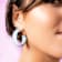 14K Yellow Gold Over Sterling Silver Illusion Acrylic Hoops in Lapis
Blue Color