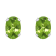 6x4mm Oval Peridot Rhodium Over 10k White Gold Stud Earrings