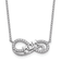 Rhodium Over Sterling Silver Polished Cubic Zirconia Mom Infinity Necklace