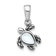 Rhodium Over Sterling Silver Antiqued MOP June Birthstone Turtle Pendant