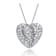CZ Pave Heart Pendant Necklace In Sterling Silver 12 Inch