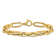 14K Yellow Gold Polished and Textured Design Fancy Link Bracelet