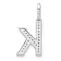 14K White Gold Diamond Lower Case Letter K Initial Pendant