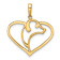 14k Two-tone Gold Diamond-cut Dog Head in Heart Pendant