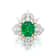 3.25 Ctw Emerald and 2.75 Ctw White Diamond Ring in 18K 2-Tone