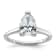 Rhodium Over 14K White Gold 2 ct. G H I True Light Pear Moissanite
Solitaire Ring