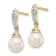 14K Yellow Gold 6-7mm White Round Freshwater Cultured Pearl 0.08ct
Diamond Dangle Earrings