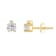 4mm Round White Topaz with Diamond Accents 14k Yellow Gold Stud Earrings