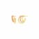 14K Yellow Gold Over Sterling Silver Enamel Triple Hoop Earrings in Pink