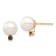 14K Yellow Gold 8-8.5mm White Round Freshwater Cultured Pearl Smoky
Quartz Post Earring