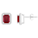 7x5mm Emerald Cut Created Ruby And Created White Sapphire 10k White Gold
Halo Stud Earrings