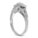 Rhodium Over 14K White Gold Lab Grown Diamond Cluster Engagement Ring 0.508ctw