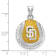 Rhodium Over Sterling Silver MLB LogoArt San Diego Padres Enameled Pendant