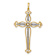 14K Two-tone Gold  Diamond Fancy Budded Cross Pendant
