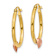 14k Yellow Gold and 14k Rose Gold Satin and Diamond-Cut 7/8" Heart
Hoop Earrings