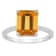 10x8mm Emerald Cut Citrine and 1/10 ctw Diamond Rhodium Over Sterling
Silver Ring