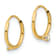 14K Yellow Gold Polished 2mm Cubic Zirconia on Small Endless Hoops Earrings