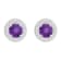 6mm Round Amethyst 1/5 ctw Diamond Rhodium Over Sterling Silver Halo
Stud Earrings