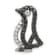Rhodium Over Sterling Silver Black and White Cubic Zirconia Penguin
Chain Slide