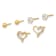 14K Yellow Gold Polished CZ Ball and Heart Post Earring Set