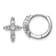 Rhodium Over Sterling Silver Polished Cubic Zirconia Cross Hinged Round
Hoop Earrings