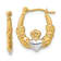 14k Yellow Gold and Rhodium Over 14k Yellow Gold Polished and Textured
11/16" Claddagh Hoop Earrings