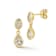Rachel Zoe Two-Stone White CZ Dangle Earrings in 14K Gold Over Sterling Silver