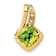 10k Yellow Gold 1.3 cttw Peridot and Accent Diamond Pendant