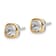 Rhodium Over Sterling Silver with 14k Accent White Topaz Square Stud Earrings