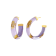 14K Yellow Gold Over Sterling Silver Small Gold Leaf Acrylic Hoop
Earrings in Lavender