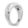 Rhodium Over 14K White Gold Lab Grown Diamond Men's Band